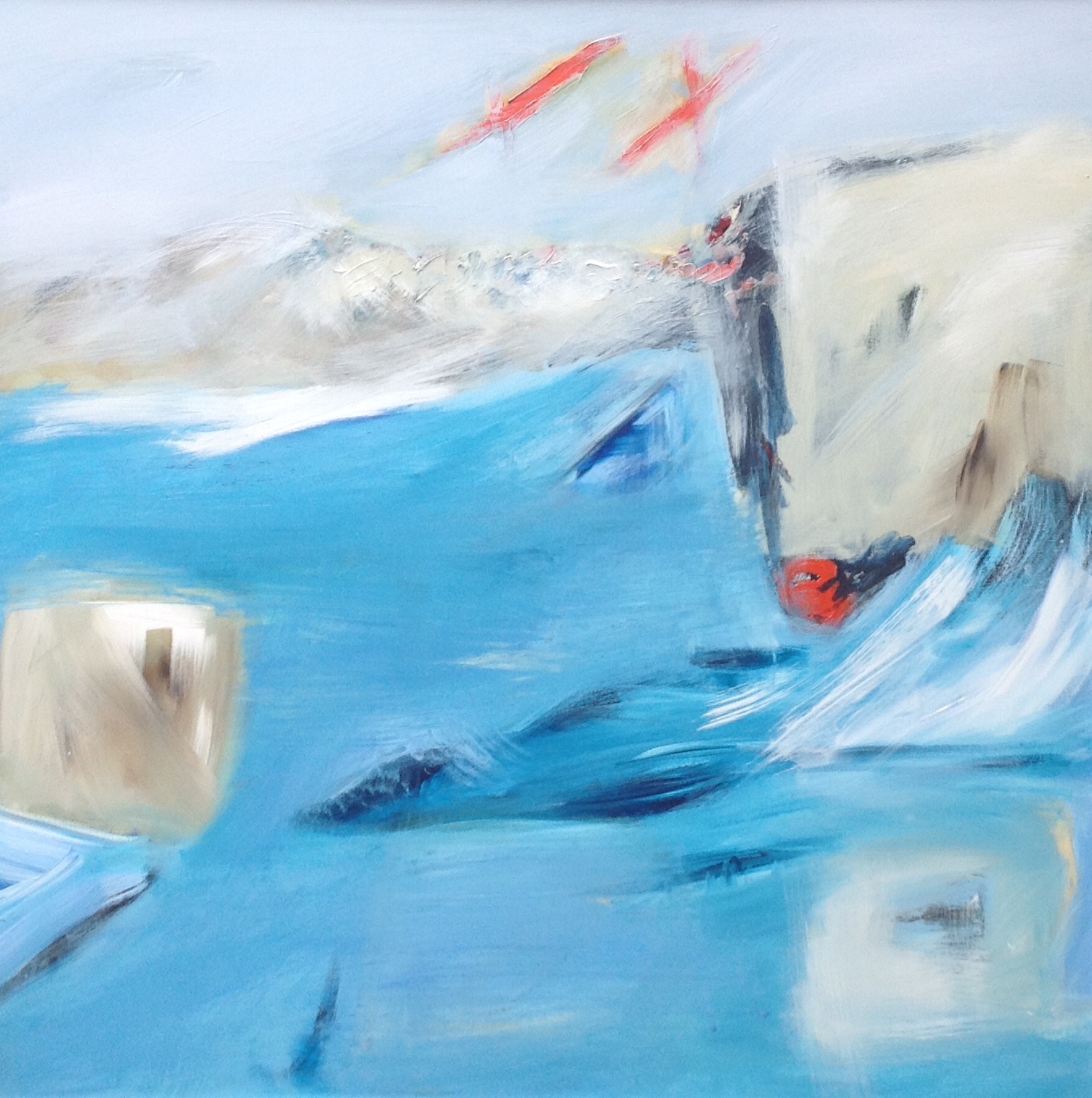 Kynance Cove, Mixed Media on Canvas, 110 x 110cm