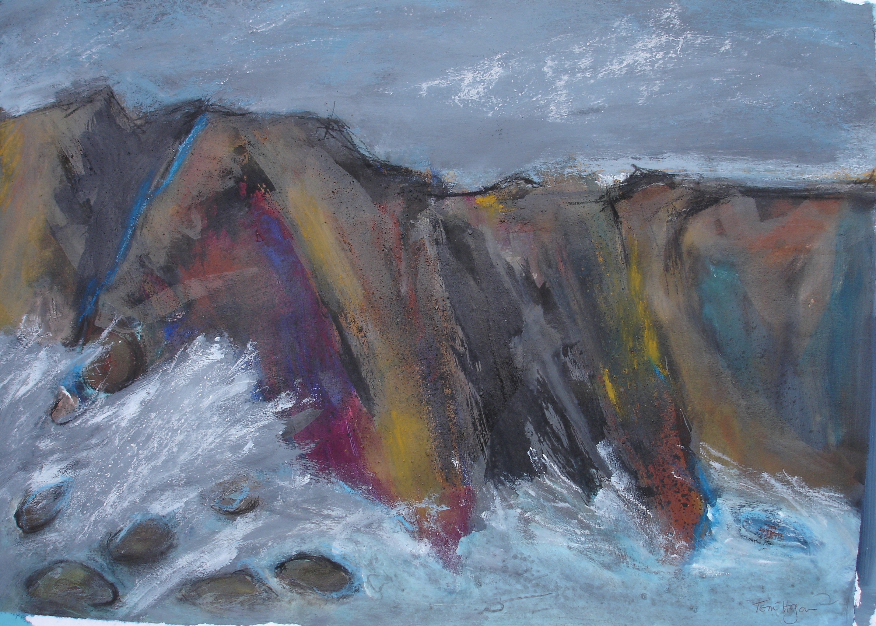 Cape Cornwall i, Mixed Media on Paper (framed), 59 x 74cm