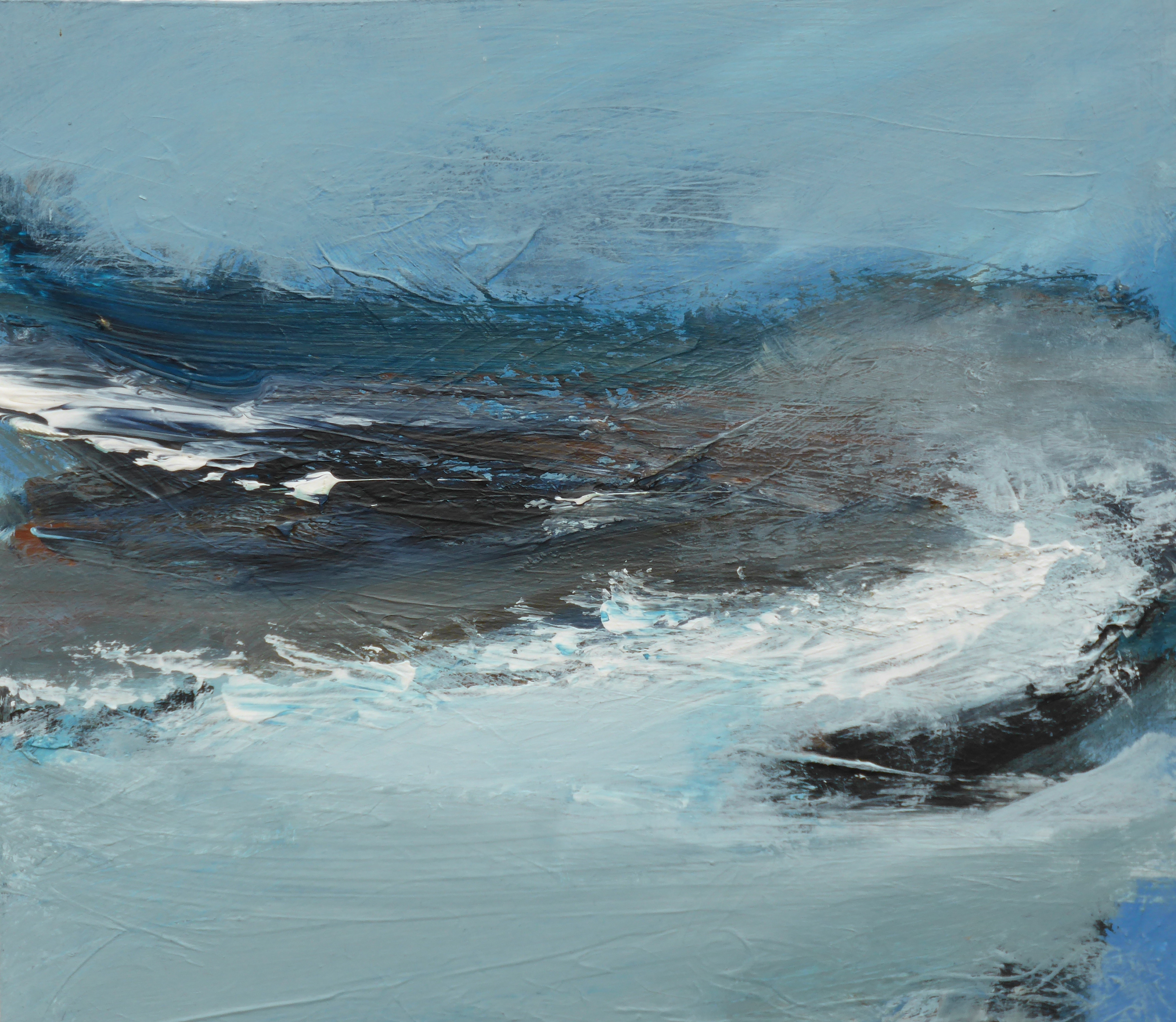 Newlyn Wave i, Mixed Media on Board, 39 x 39cm