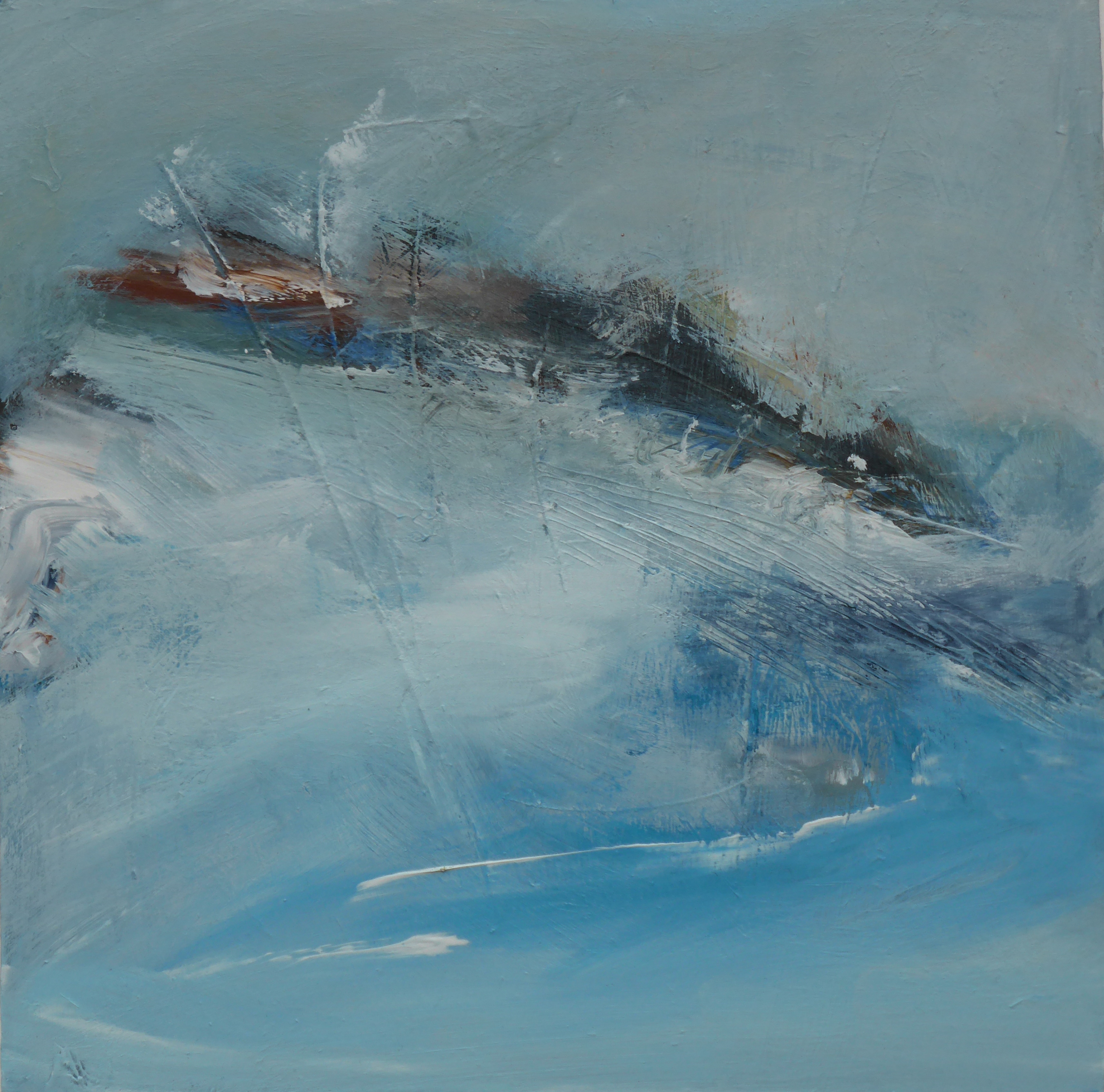 Newlyn Wave ii, Mixed Media on Board, 39 x 39cm