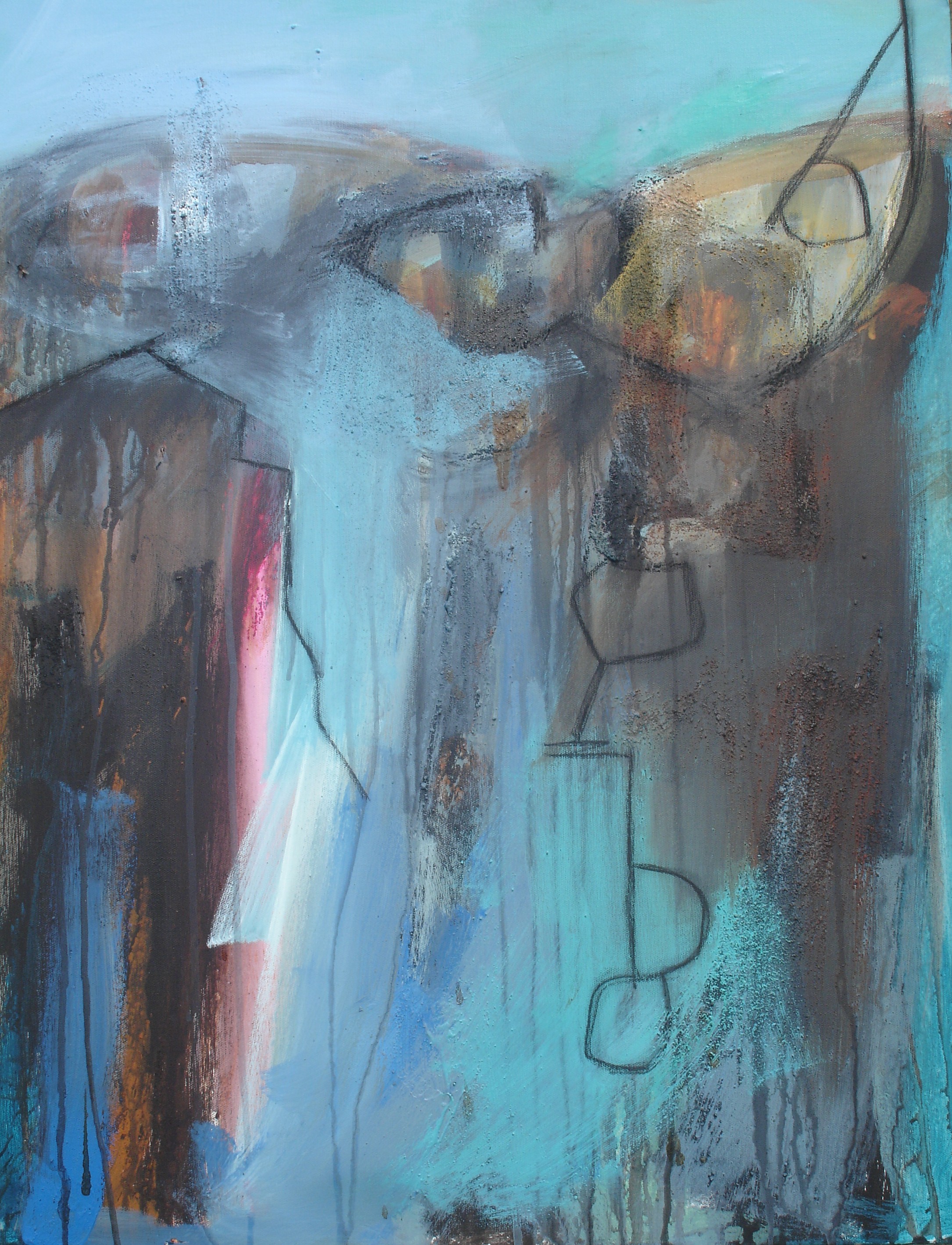 Trewellard Zawn v, Mixed Media on Canvas, 76 x 61cm