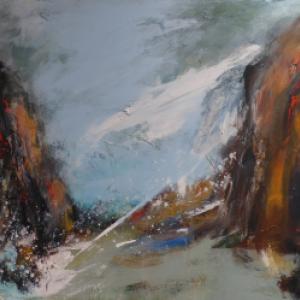 Stormy Porthgwarra - Penwith, Mixed Media on Canvas, 100 x 120cm