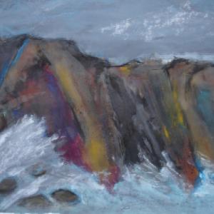 Cape Cornwall i, Mixed Media on Paper (framed), 59 x 74cm