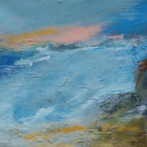 Land's End Evening ii, Mixed Media on Canvas, 46 x 56cm
